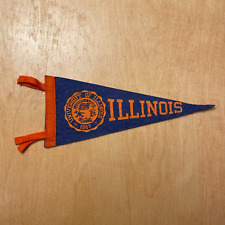 Vintage 1950s University of Illinois 4x9 Felt Pennant Flag picture
