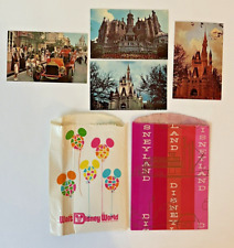 Lot 6 Vtg Disneyland Disney World Postcard Paper Bag Haunted Mansion Cindarella picture
