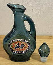 avon vintage blue glass pitcher picture