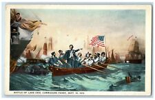 c1930's Battle Of Lake Erie Commodore Perry Sept 10 1813 Vintage Postcard picture