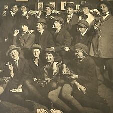 Antique Cabinet Card Photograph Beautiful Affectionate Women Smoking Cigarettes picture