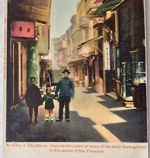 San Francisco CA Chinatown Alley Family RPPC early 1900s Britton Rey 454 Tinted picture