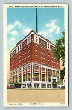 Hickory NC-North Carolina, Hotel Hickory, Tower Radio, Vintage Postcard picture