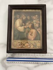 Antique Vintage 1920 Framed Religious Holy Communion Framed Print 9x7 picture