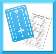 Laminated Holy Prayer Card ALL the 20 Mysteries of the Rosary Embossed picture