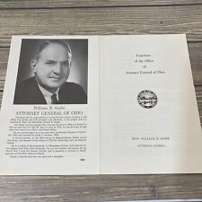 Vintage Functions Of The Office Of Attorney General Of Ohio Hon William B Saxbe  picture