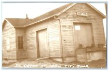 c1960's IC Depot Dow City Iowa Vintage Train Depot Station RPPC Photo Postcard picture