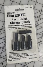 RARE VTG 🆕 Craftsman 4pc. ⅜ Quick Change Chuck Set Fits Electric Dr 925758 USA  picture