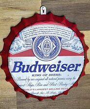 Budweiser King of Beers Bottle Cap Tin Sign Man cave Bar Decor Metal Signs picture