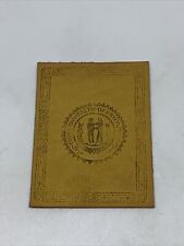 Vintage ca 1910s Commonwealth of Kentucky Seal Tobacco Premium Leather Patch picture