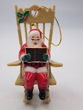 Vintage Plastic Santa In Rocker Christmas Tree Ornament picture