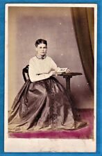 vintage tinted cdv photo girl young lady watch album Calcutta India ca 1868 foto picture