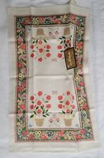 Vintage Floral Linen Tea Towel NWT picture