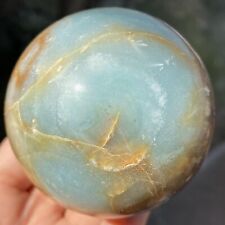 355g Natural Caribbean Calcite Sphere Crystal Ball Quartz Healing Reiki picture