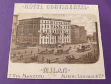 ANTIQUE VICTORIAN TRADE CARD ADVERTISING HOTEL MILAN ITALY picture
