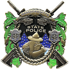 BL15-019 MSP Massachusetts State Police Trooper MASS Challenge Coin bulldog heli picture