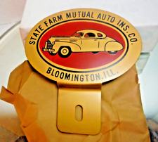 NOS VINTAGE 1930'S-1940'S STATE FARM MUTUAL AUTO INSURANCE LICENSE PLATE TOPPER picture