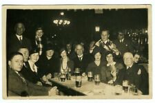Vintage 1934 Hamburg GERMANY Real Photo POSTCARD People in TAVERN with Beer picture