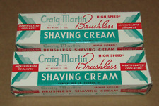 NOS lot 2 Craig-Martin Brushless Shaving Cream High Speed 5oz w/box vintage picture