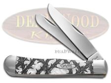 Case xx Trapper Knife Rose Thorns White Pearl Corelon 1/500 Stainless Pocket picture