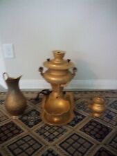 Antique Persian Gold Plated Samovar  and  Tea Set 5 Pieces(Free Shipping) picture