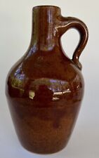 Vintage Early American Drip Glaze Small Brown Jug picture