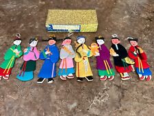 Vtg Silk 8 Immortals of Eternity Chinese Mythology Paper Dolls in Original Box picture