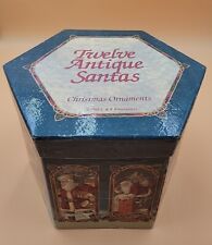 Twelve Antique Santas Christmas Ornaments C&F Enterprises Original Box 1995 picture