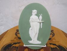Wedgwood Green Jasperware Priestess Sacrifice Figure Large Oval Plaque (c.1780s) picture
