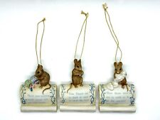 Schmid Beatrix Potter Mouse Scroll “The Tale of Two Bad Mice” Ornaments Set of 3 picture