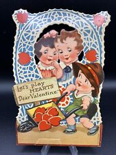 Let's play HEARTS Dear Valentine - Antique Valentine’s Day Card, unused picture