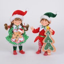 Karen Didion 2 Piece Green Polka Dotted Gingerbread Elf Set New picture