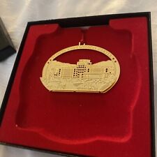 TRIPLER ARMY MEDICAL CENTER HONOLULU HAWAII 2001 GOLD CHRISTMAS ORNAMENT W/BOX picture