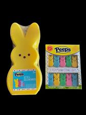 4 Peeps Bunny Egg Candy Nesting Containers & LED String Light Set Decor NEW HTF picture