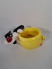Warner Bros Looney Tunes Sylvester & Tweety Ceramic Planter picture