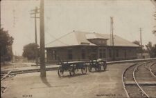 1908 (TP&W RR Train)  DEPOT WASHINGTON IL   REAL PHOTO postcard  RPPC picture