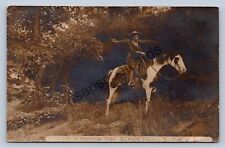 K2/ Beaver Falls Pennsylvania RPPC Postcard c1910 Morada Park Cowboy Horse 193 picture