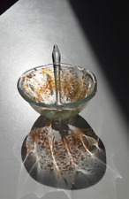 Glass Open Salt- Handblown Art Glass Dish and Spoon Set- Home Decor- Collectable picture