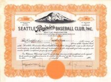 Seattle Rainier Baseball Club, Inc. - 1939 - 1941 dated Stock Certificate - Spor picture