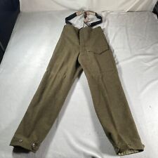 Vintage US Navy WW2 Bibs 32x32 Green Overall Deck Pants Military Wool Size 10 picture