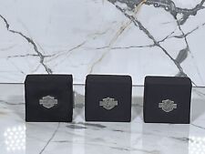 Lot of 3 Vintage Harley Davidson Jewelry Gift Boxes Black With Silver Logo picture