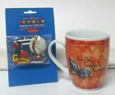 Mug, FIRST CLASS TEACHER'S ASSISTANT, H & H Orange/Yellow, VG Cond. & NEW Magnet picture