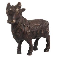 Handmade Antique Finish Decorative Brass Standing Cow Nandi Figurine Statue picture