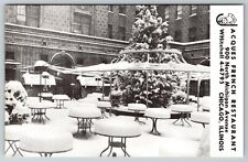 JACQUES FRENCH RESTAURANT WINTER OUTDOOR PATIO CHICAGO ILLINOIS POSTCARD P-1  picture