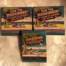 Vtg Don the Beachcomber Matchbook Lot 3 F/S TIKI Bar Hollywood Palm Springs picture