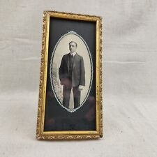 Antique Gold Gilt Wood Gesso Photo Frame Tabletop Victorian Man Father Gentleman picture
