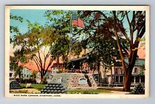 Stamford CT-Connecticut, West Park Cannon, Antique Vintage Souvenir Postcard picture