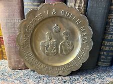 Brass 7-inch Dish King George V and Queen Mary 1935 Jubilee (India) picture