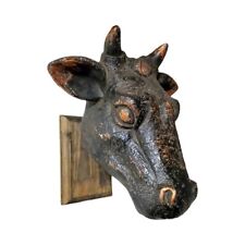 Rare Antique French Cow Head Butcher's Trade Sign picture