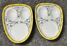 2 Vintage Early PROVINCIAL ROOSTER & ROSES Double Egg Cup Stand PY UCACGO RARE picture